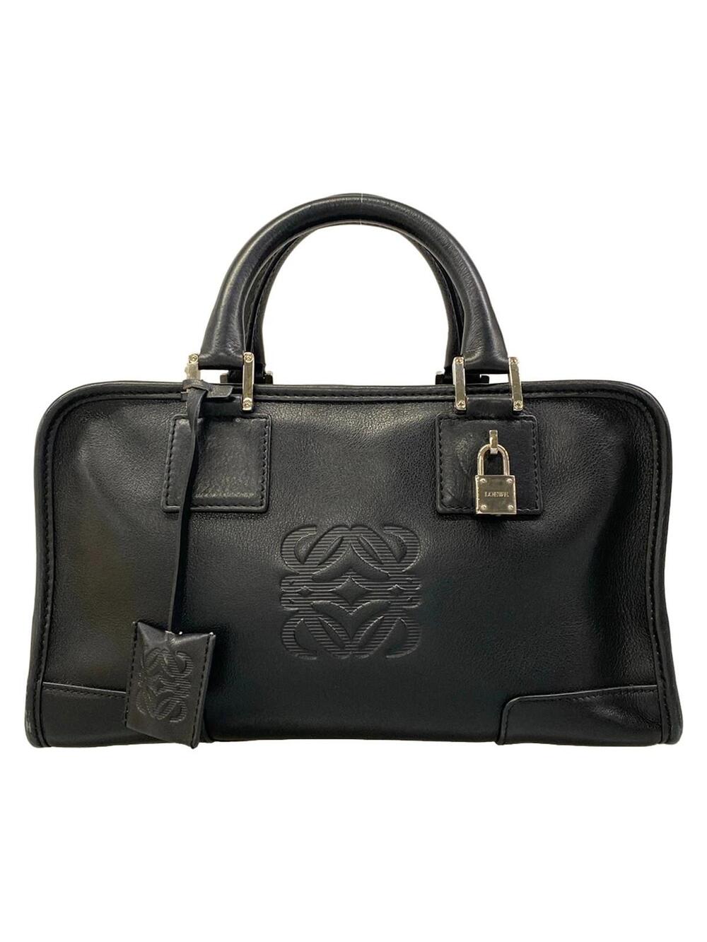 Loewe Amazona 28 Black Leather Handbag #358034L13B